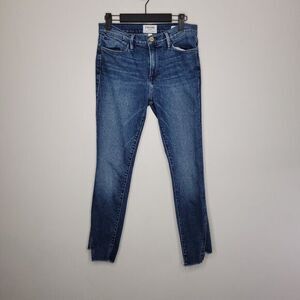 Frame‎ Le High Skinny Jeans Women 27 Blue Raw Hem